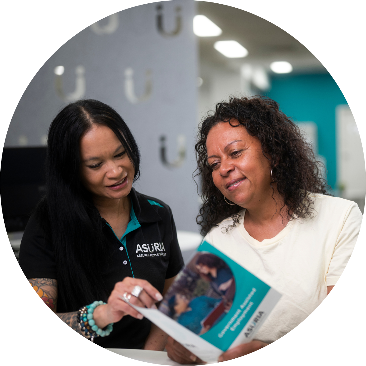 1 - Leafing through brochure